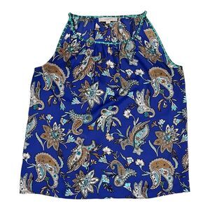 Ann Taylor Loft Blue Paisley Print Halter Tank Top M
